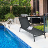 Outdoor Reclining Chaise Lounge Chair with 6-Position Adjustable Back-Black - Gallery View 1 of 10