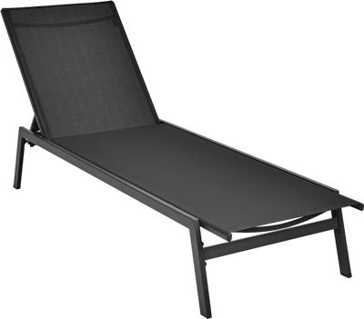 Costway Outdoor Reclining Chaise Lounge Chair 6-Position Adjustable Back 12350687 New