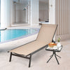 Outdoor Reclining Chaise Lounge Chair with 6-Position Adjustable Back-Brown - Gallery View 1 of 12