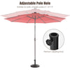 Patio resin umbrella base with wicker style, adjustable pole hole, suitable for 1.5" or 1.9" umbrella poles for outdoor.