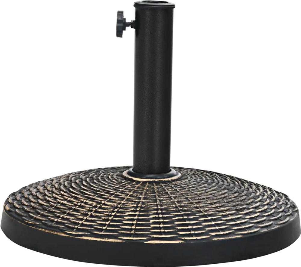 22Lbs Patio Resin Umbrella Base with Wicker Style for Outdoor Use