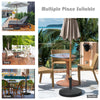 Resin umbrella base stand weighing 49 lbs, designed for stability, suitable for outdoor use in various settings.