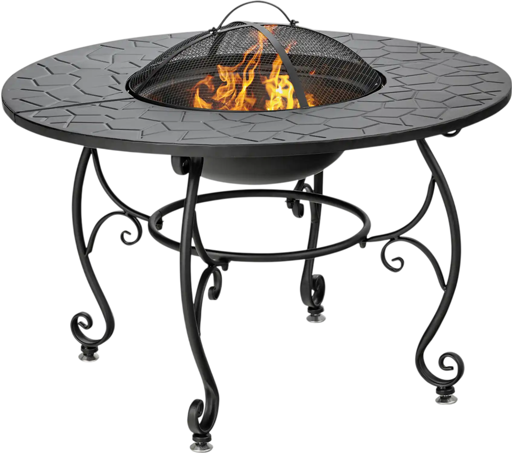 Costway Patio Fire Pit Dining Table w/ Cooking BBQ Grate 67584902 New