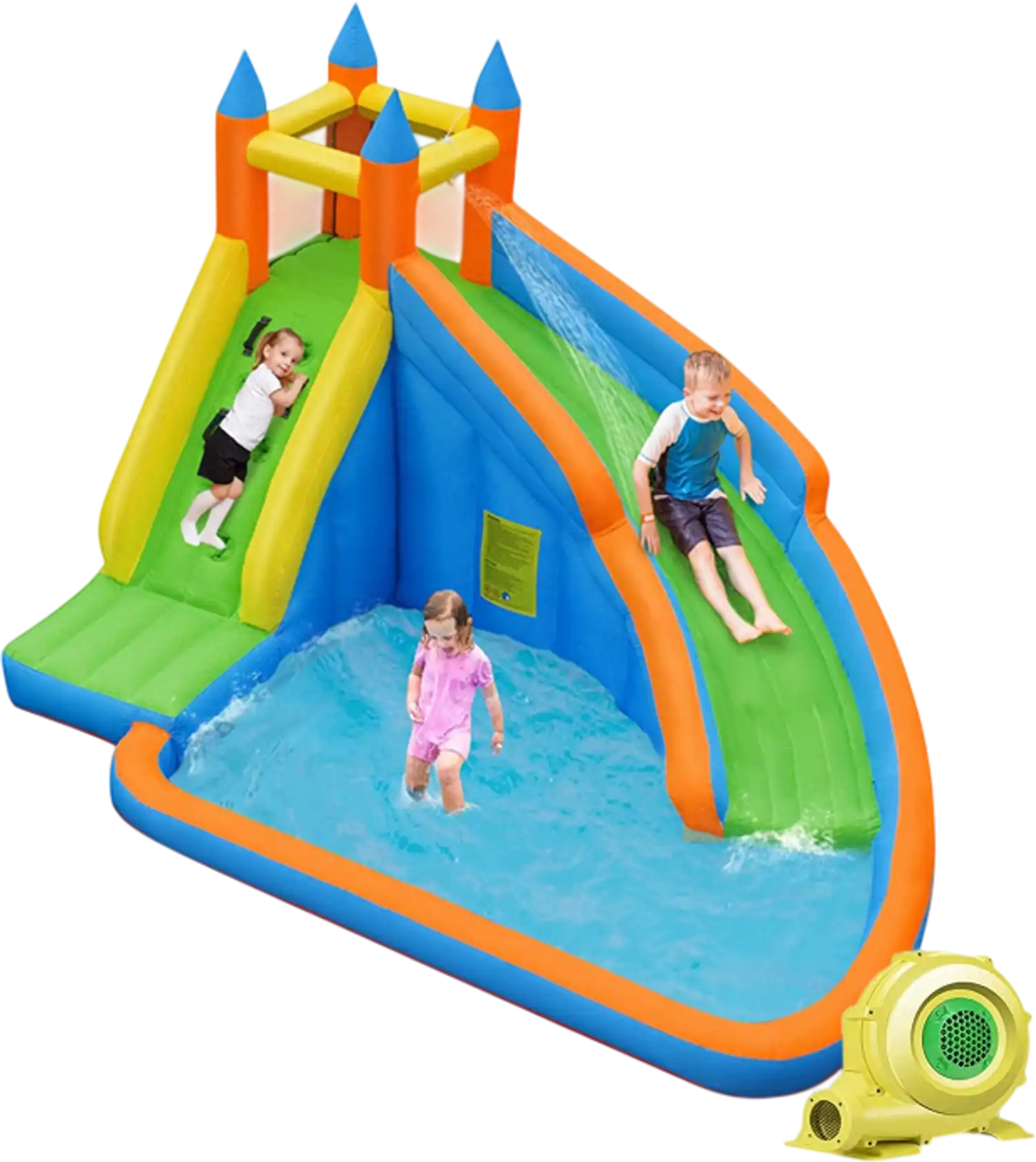 Costway Kids Inflatable Water Slide Bounce House w/ 480W Blower Carry Bag 92061758 New