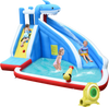 4-in-1 Inflatable Water Slide Park with Long Slide and 735W Blower