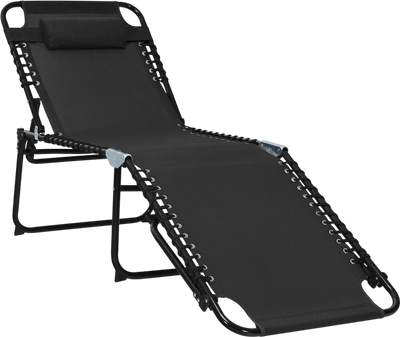 Costway Foldable Patio Reclining Chaise Lounge Chair Adjustable Backrest Footrest 05891263 New