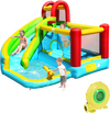 6-in-1 Inflatable Bounce House with Climbing Wall and Basketball Hoop with Blower