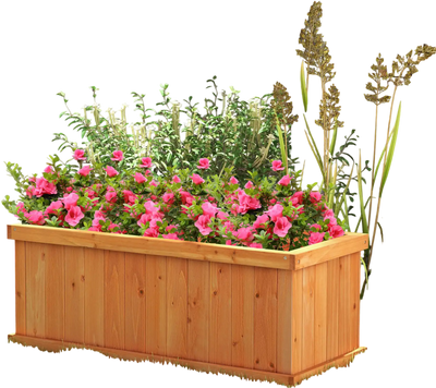 Costway Raised Wooden Garden Bed Planter Box 4 Drainage Holes Detachable Bottom Panels 64157389 New