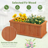 Raised garden bed planter box made of selected fir wood, featuring 4 drainage holes and detachable bottom panels for.