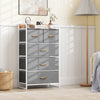 4-Tier Organizer Tower Steel Frame Wooden Top Storage with 5-Drawer Dresser-Gray - Gallery View 1 of 10