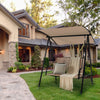 2-Seat Outdoor Canopy Swing with Comfortable Fabric Seat and Heavy-duty Metal Frame-Beige - Gallery View 1 of 10