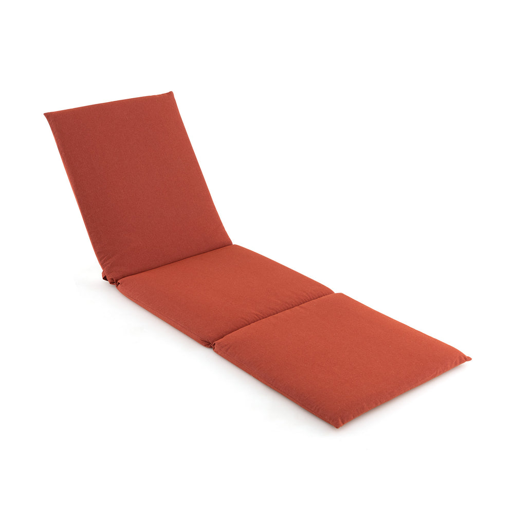 Outdoor Chaise Lounge Cushion Patio Furniture Folding Pad with Fixing Straps-Orange - Gallery View 1 of 5