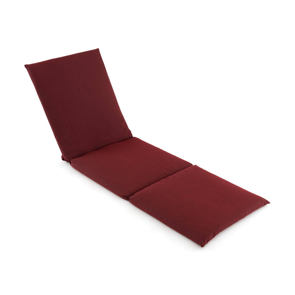 Outdoor Chaise Lounge Cushion Patio Furniture Folding Pad with Fixing Straps-Red - Gallery View 1 of 5