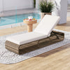 7-Position Adjustable PE Rattan Outdoor Chaise Lounge Chair-White - Gallery View 1 of 9