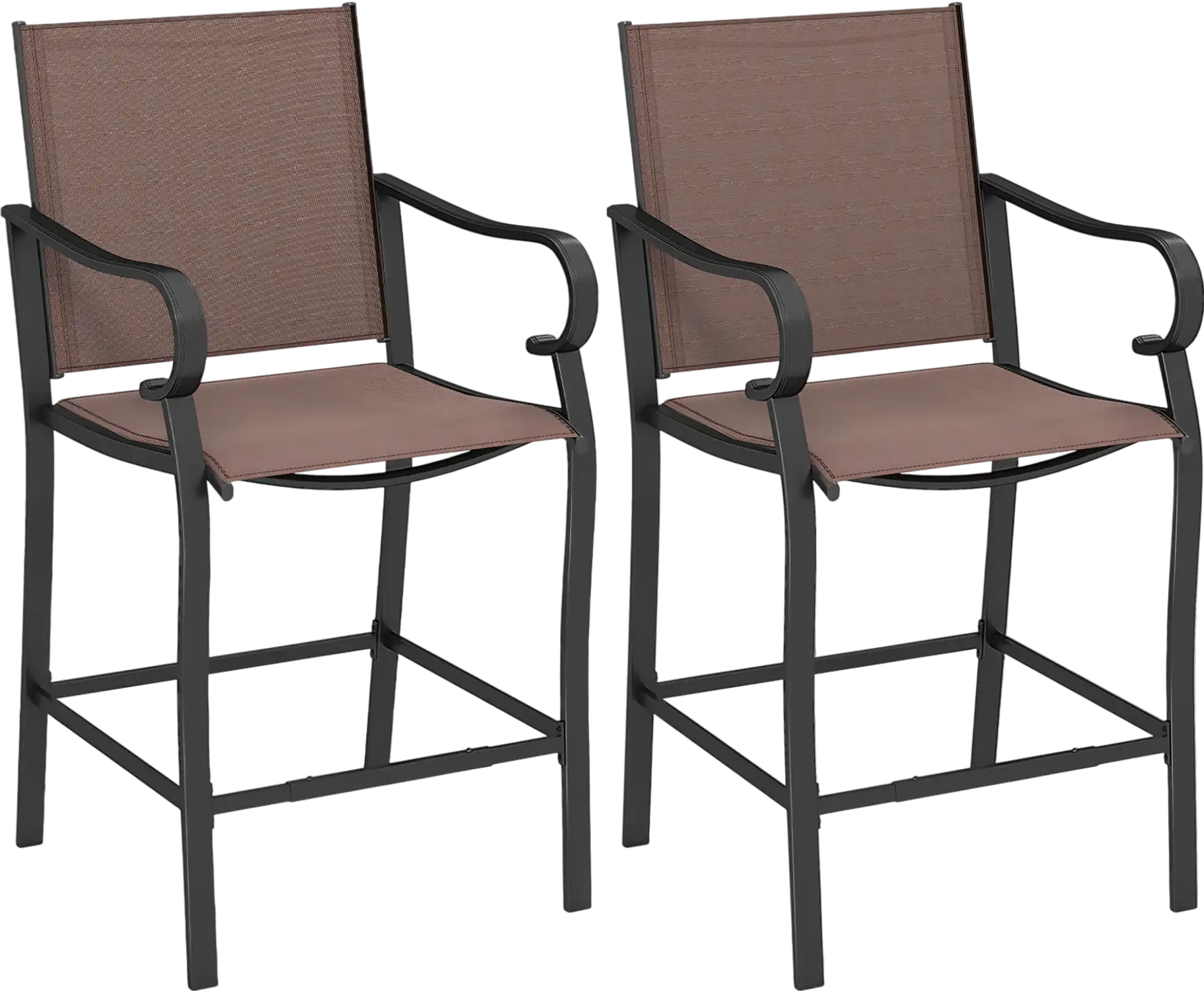 Costway Outdoor Counter Height Bar Stools Breathable Mesh Fabric 354682719 New
