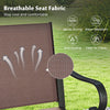 Breathable mesh fabric detail of outdoor counter height bar stools set, featuring quick-drying and fade-resistant.