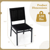 Black outdoor dining chair with breathable fabric, aluminum frame, and ergonomic backrest, suitable for backyard or.