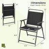 Folding outdoor chair with breathable seat, rustproof metal frame, and ergonomic design for backyard or camping use.