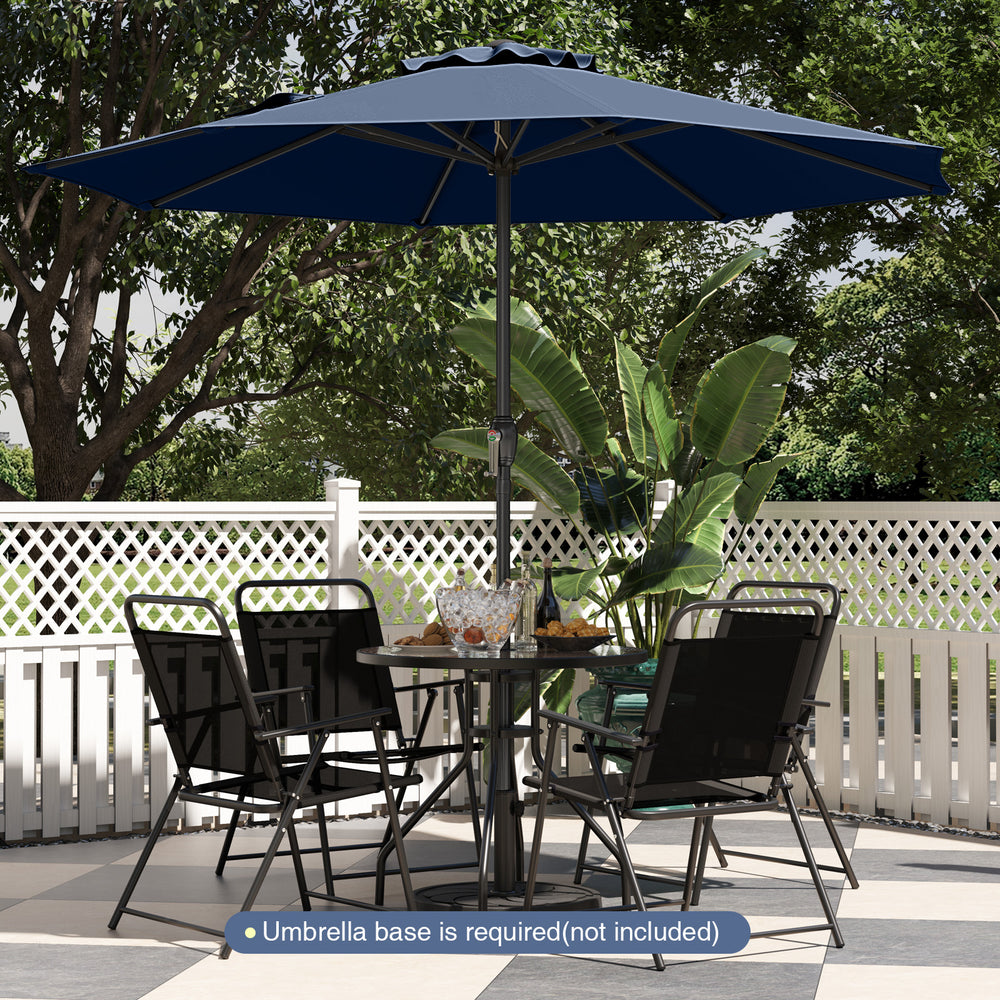 Outdoor Heavy Duty Market Umbrella with Crank Handle and 8 Sturdy Ribs-Navy - Gallery View 1 of 10