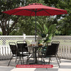 Outdoor Heavy Duty Market Umbrella with Crank Handle and 8 Sturdy Ribs-Red - Gallery View 1 of 10