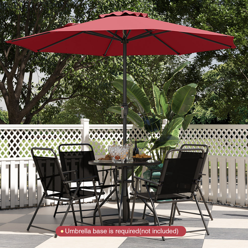 Outdoor Heavy Duty Market Umbrella with Crank Handle and 8 Sturdy Ribs-Red - Gallery View 1 of 10