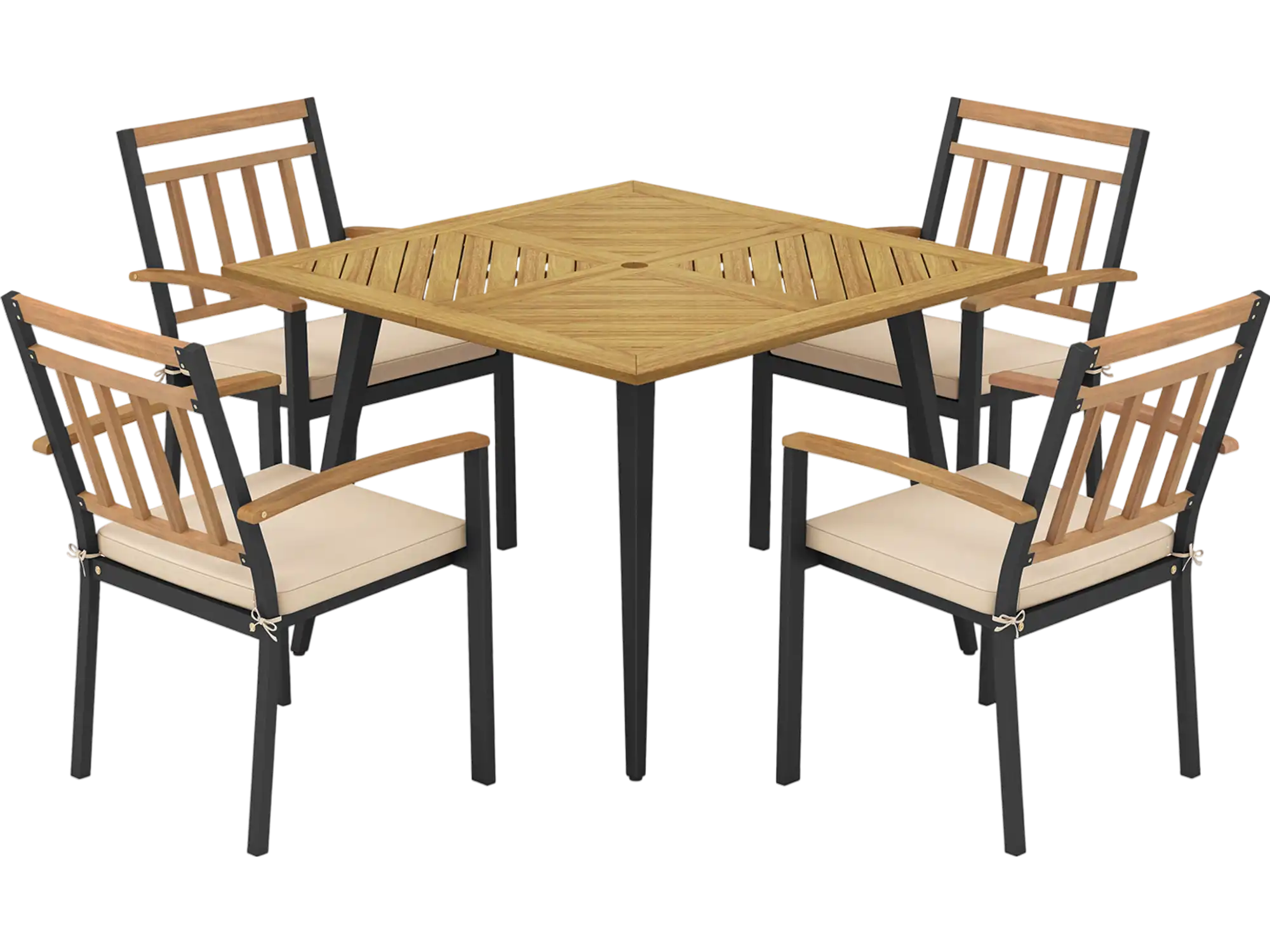 Costway 5-Piece Patio Dining Set w/ Cushions & 1.9