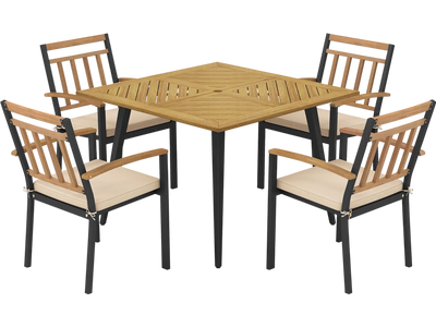Costway 5-Piece Patio Dining Set w/ Cushions & 1.9