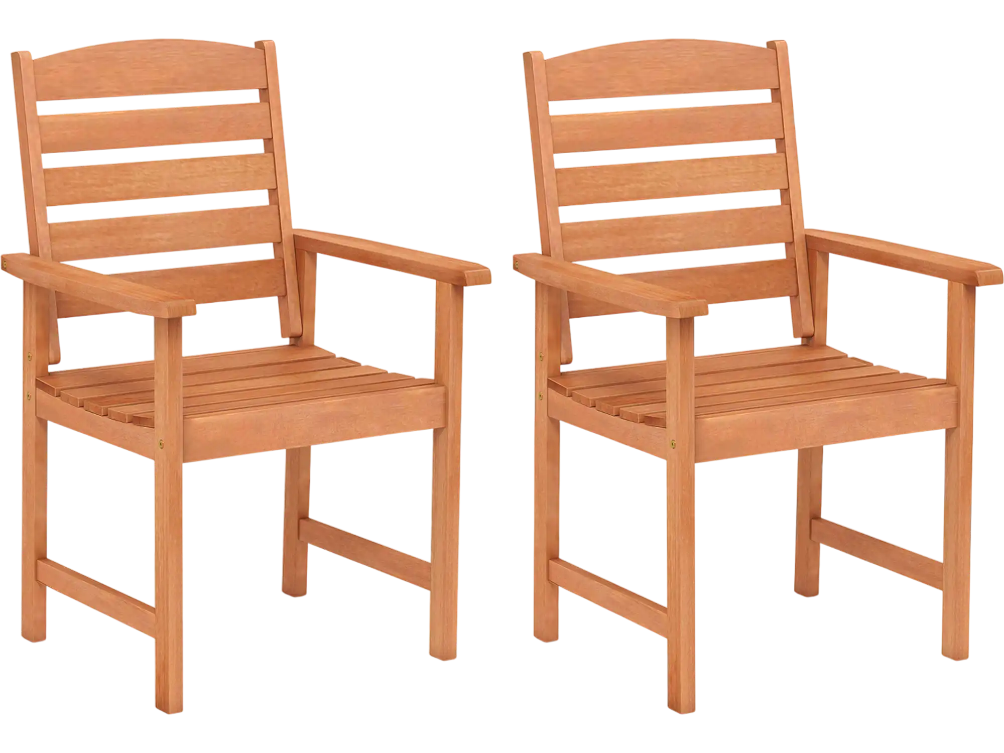 Costway Outdoor Wooden Patio Dining Chairs Slatted Seats Inclined Backrests 482935671 New