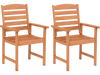 Outdoor Wooden Dining Chairs with Inclined Backrests and Slatted Seats