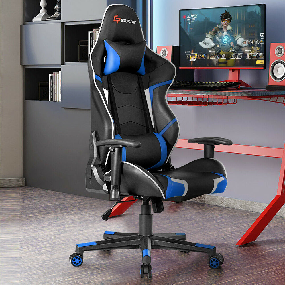 Lumbar Support  Massage Gaming Reclining Racing Chair - Gallery View 3 of 12