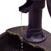 Close-up of the 2 Tiers Outdoor Barrel Waterfall Fountain spout, showcasing water flow and solid construction for.