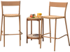 Light brown patio barstools set of 2 with rattan seats and metal backrests, perfect for poolside relaxation.