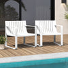 Patio Chairs Set of 2 with Curved Backrests and Seats-White - Gallery View 1 of 9