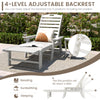 Patio chaise lounge chair in white with a 4-level adjustable backrest, perfect for poolside relaxation and comfort.