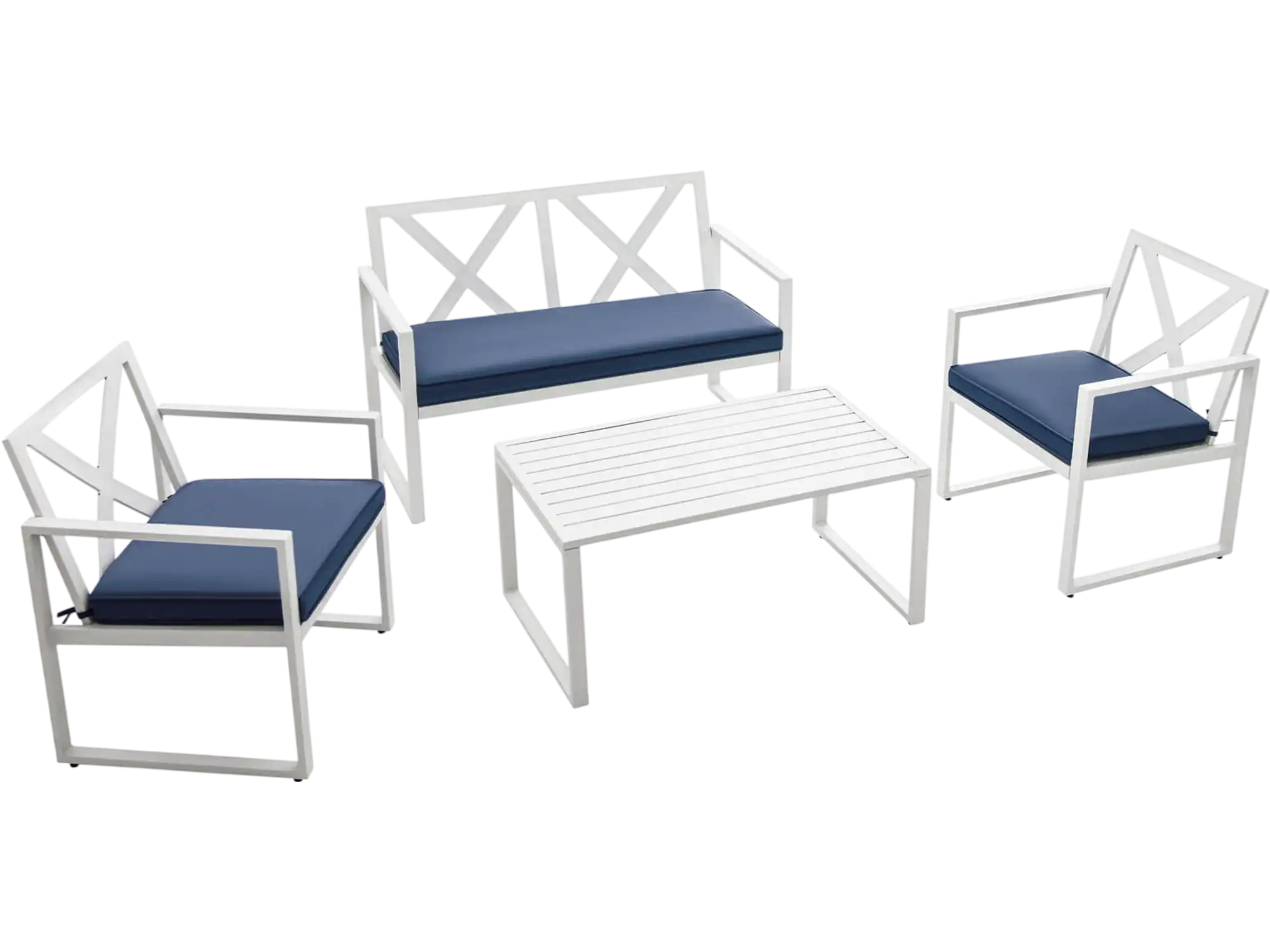 Costway 4-Pc Outdoor Patio Conversation Set Steel Frame 12683954 New