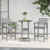 Patio HDPE Adirondack Bar Chairs Set of 2 with Wide Armrests-Gray - Gallery View 1 of 12