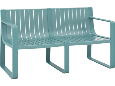 Costway Weather-Resistant Plastic 2-Person Outdoor Bench Curved Backrest 382564917 New