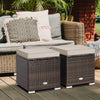 2 Pieces Patio Ottoman with Removable Cushions-Brown - Gallery View 1 of 8