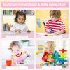 Wood activity kids table and chair set in pink, featuring central storage, perfect for studying, eating, and playing.