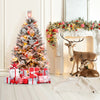 4.5/6/7 Feet Artificial Xmas Tree with Pine Needles and LED Lights-4.5 ft - Gallery View 1 of 10