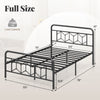 Full size platform bed with high headboard, metal slats, and modern design, offering 1100 lbs load capacity and storage.
