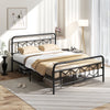 Platform Bed with High Headboard and Snap Lock Metal Slats-Queen Size - Gallery View 1 of 10