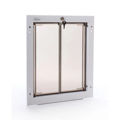 PlexiDor PD WALL MD WH Medium Energy Efficient Weatherproof Pet Door With Key Security Lock White New