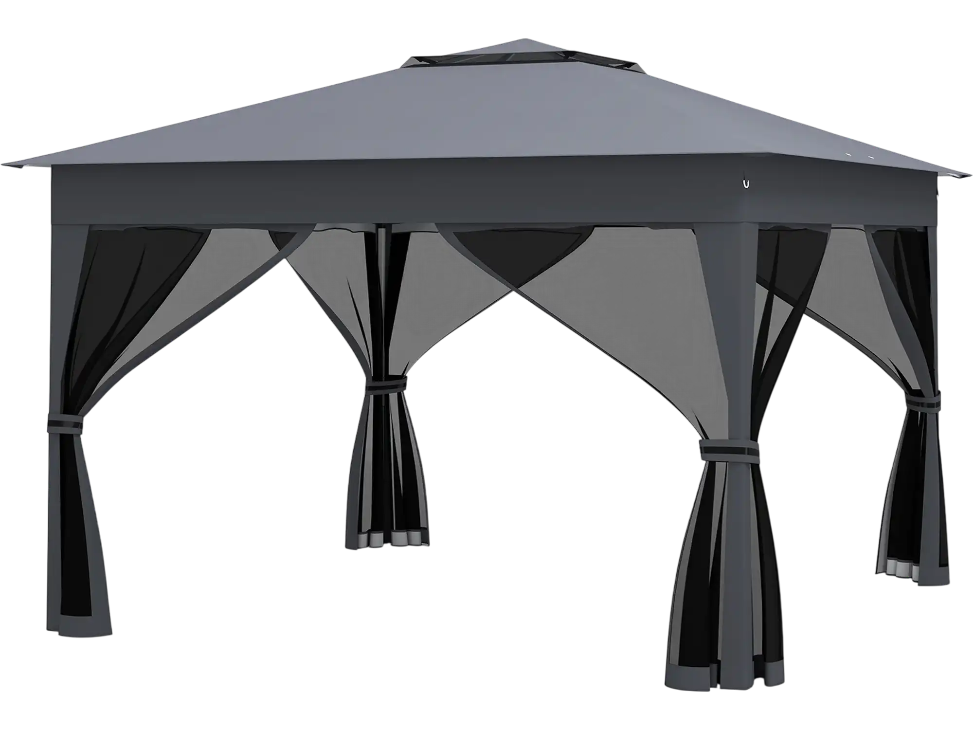 Costway 11' x 11' Pop Up Gazebo Screen House Mesh Netting Double Roof 692851743 New