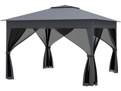 Costway 11' x 11' Pop Up Gazebo Screen House Mesh Netting Double Roof 692851743 New