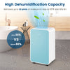 32 Pints/Day Portable Quiet Dehumidifier for Rooms up to 2500 Sq. Ft-Blue - Gallery View 1 of 10