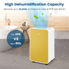 32 Pints/Day Portable Quiet Dehumidifier for Rooms up to 2500 Sq. Ft-Yellow - Gallery View 1 of 10