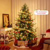 Pre-lit 6/7/8 FT artificial Christmas tree with 778/1480 branch tips and warm white LED lights for festive decor.