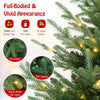 Pre-lit artificial Christmas tree with 1090 branch tips, warm white LED lights, and PVC/PE leaves for a natural look.