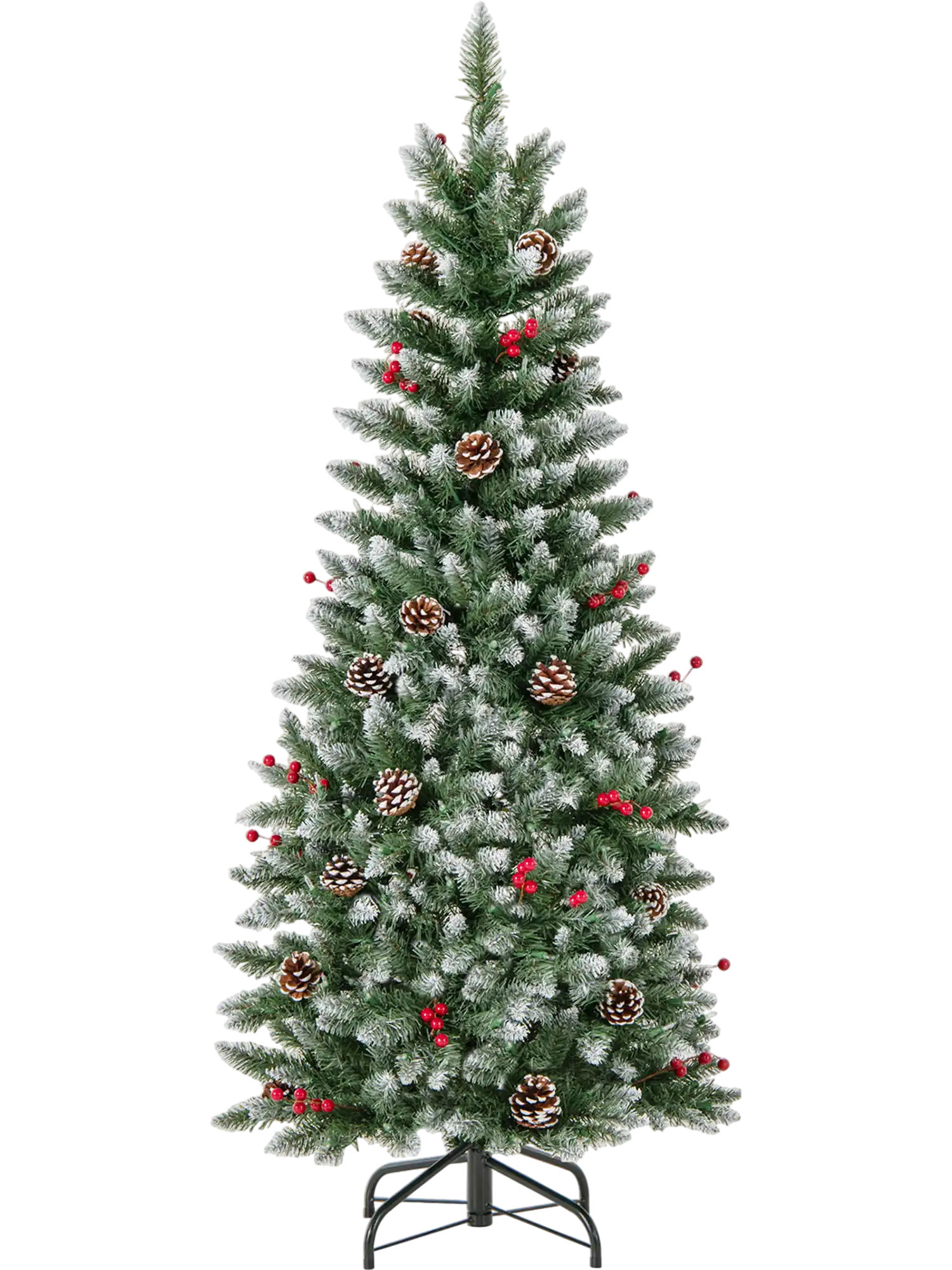 Costway Pre-lit Pencil Christmas Tree w/ Pine Cones & Red Berries 04562183 New